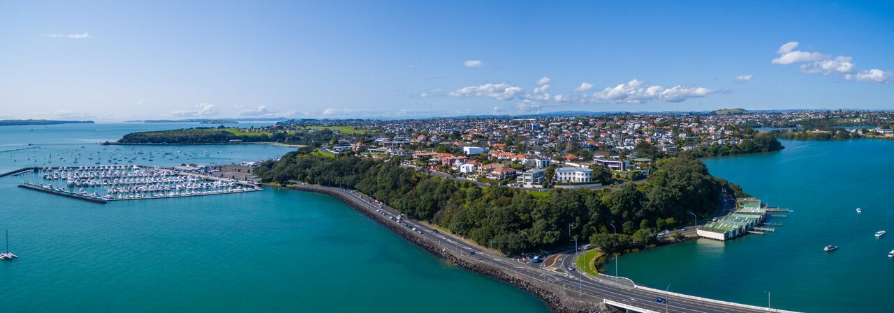 Paritai Drive, Orakei perched above Tamaki Drive.
